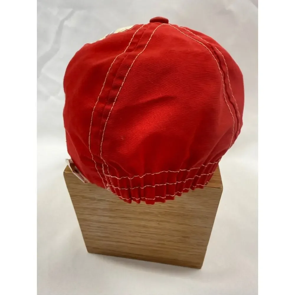 Vintage MLB All Over Print Snapback Hat Red White 80s 90s ANCO Cap Logos Kids